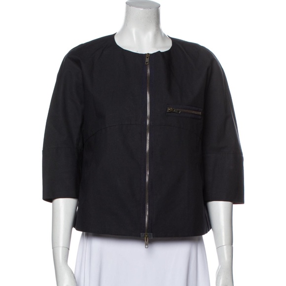 Marni Jackets & Blazers - MARNI Crew Neck 3/4 Sleeve Crop Top Light Jacket Size M US8 IT44 Black